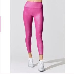Carbon38 Iridescent Magenta Ribbed 7/8 Legging Size Small